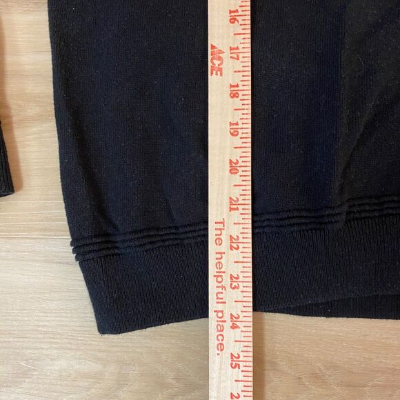 Topman Sweater Mens XL Slim Black Mock Neck 1/4 Zip Cotton Knit Long Sleeve - Picture 5 of 9
